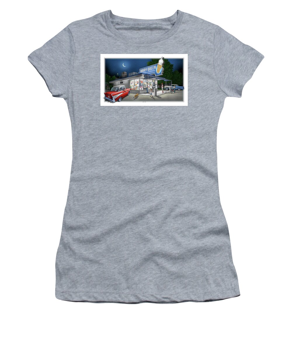Nostalgia Women's T-Shirt featuring the digital art Dairy Queen by Scott Ross