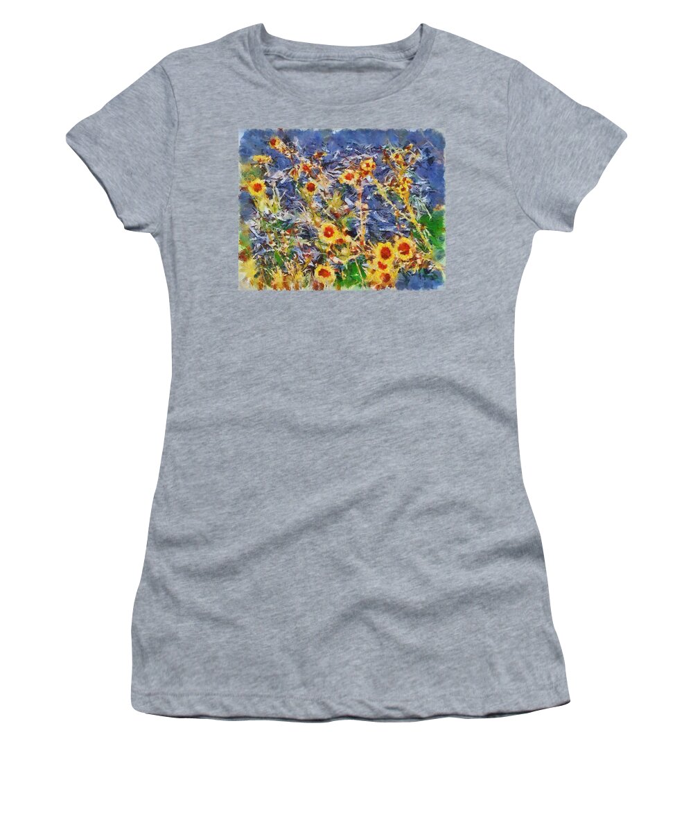 Daisies Women's T-Shirt featuring the mixed media Daisies by Christopher Reed