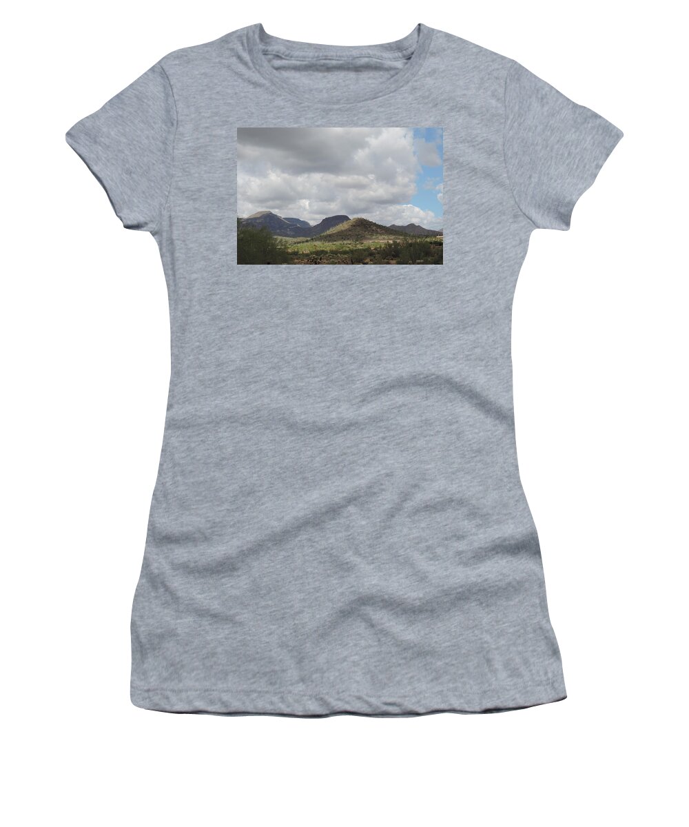 Desert Cloud Shadows Women's T-Shirt featuring the photograph Desert Cloud Shadows by Bill Tomsa