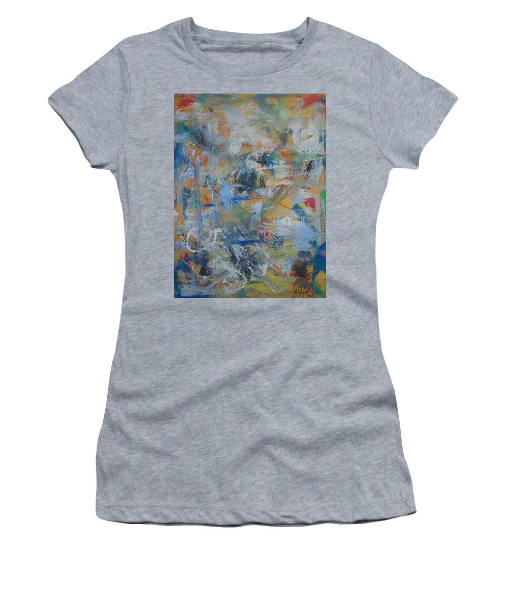 Abstract Women's T-Shirt featuring the painting Destruction by Antonio Moore