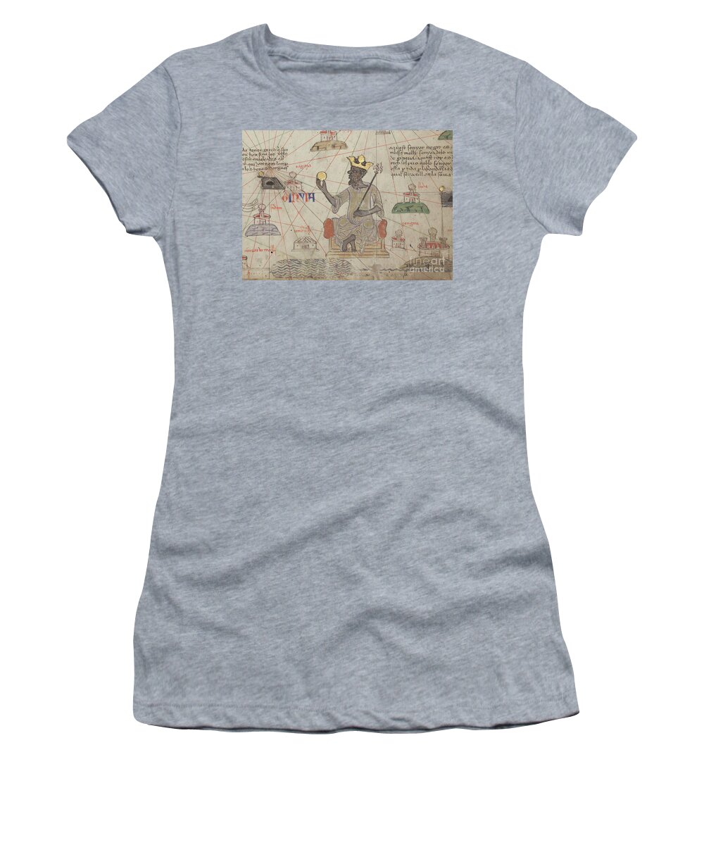River Niger Women's T-Shirt featuring the drawing Detail From The Catalan Atlas by Abraham Cresques