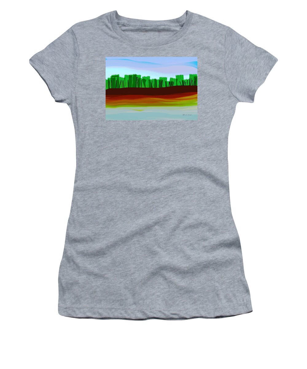 Digital Women's T-Shirt featuring the digital art Digital Landscape Organic City by Kae Cheatham