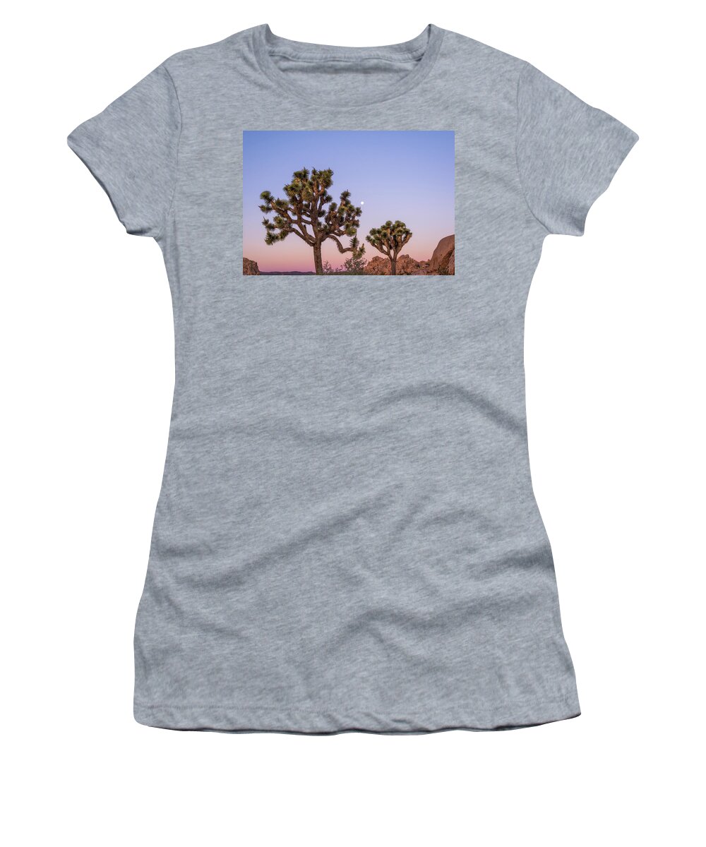 Joshua Tree National Park Women's T-Shirt featuring the photograph Divine Dawn Joshua Tree National Park by Joseph S Giacalone