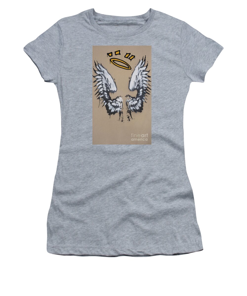  Women's T-Shirt featuring the painting Don't Forget To Fly by SORROW Gallery