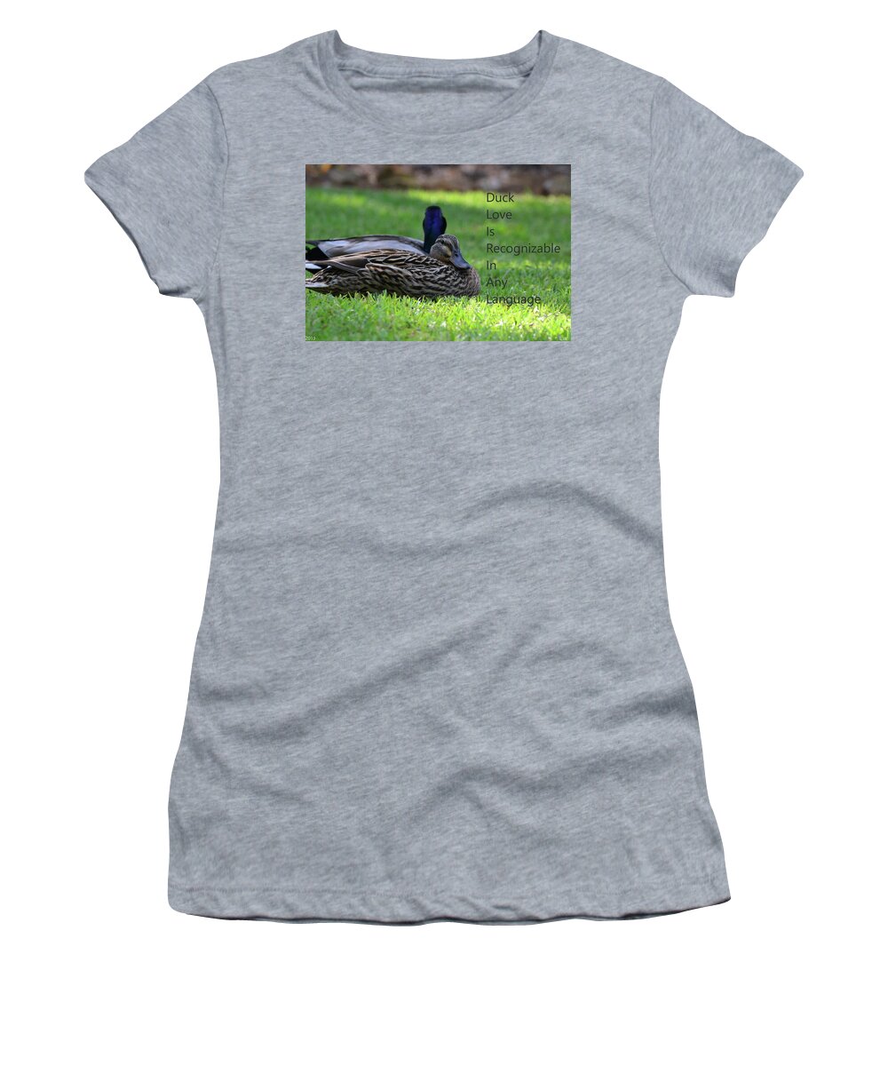 Duck Love Women's T-Shirt featuring the photograph Duck Love by Lisa Wooten