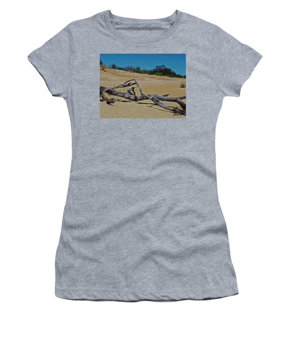 Outer Banks Women's T-Shirt featuring the photograph Dunes at O B X by Bearj B Photo Art