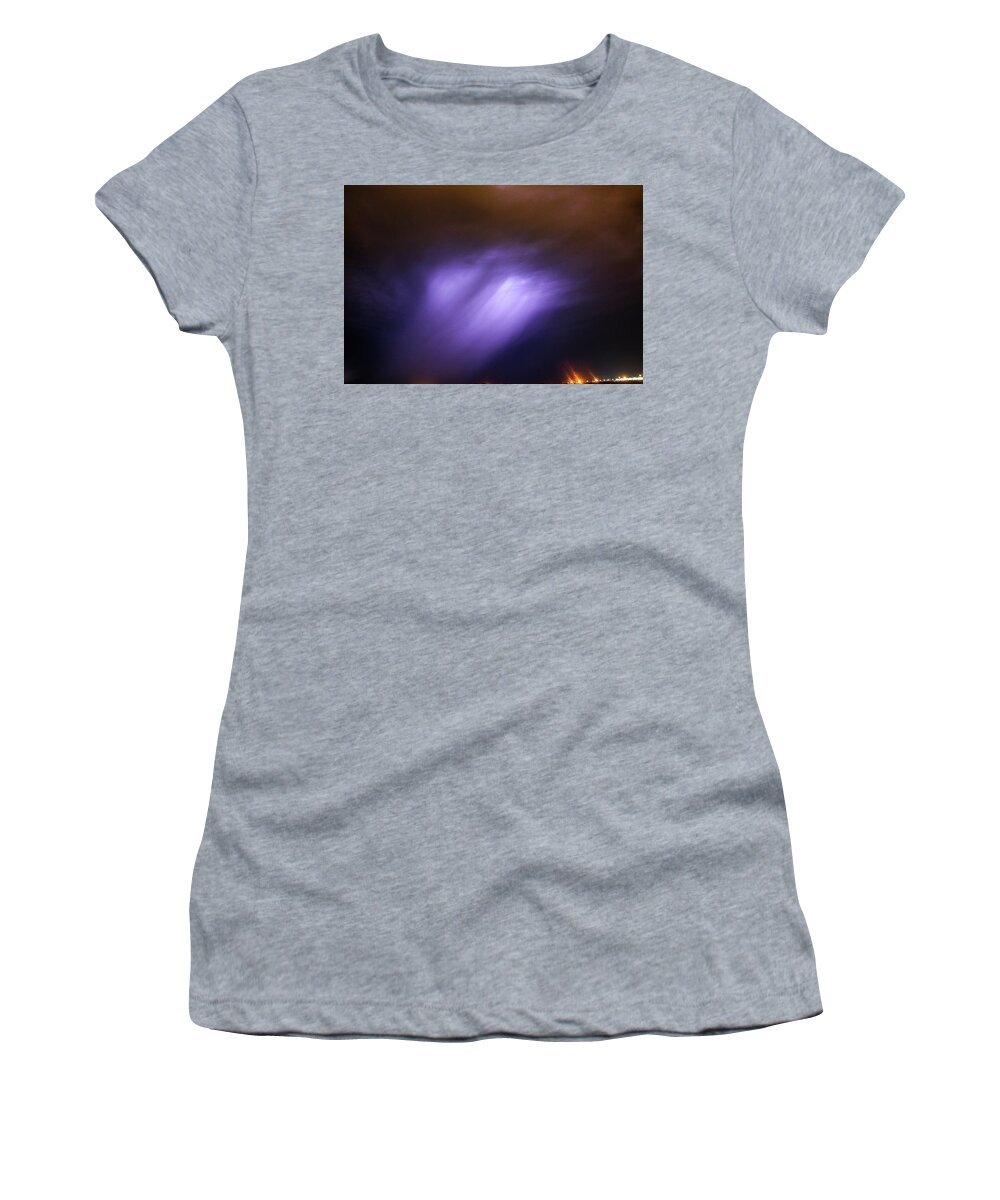 Nebraskasc Women's T-Shirt featuring the photograph Dying Late Night Supercell 015 by NebraskaSC