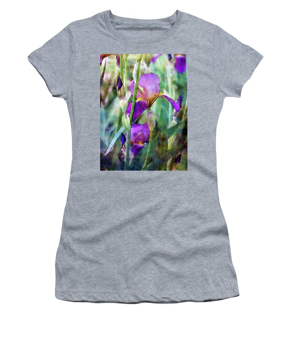 Impressionist Women's T-Shirt featuring the photograph Early Irises 6818 IDP_2 by Steven Ward