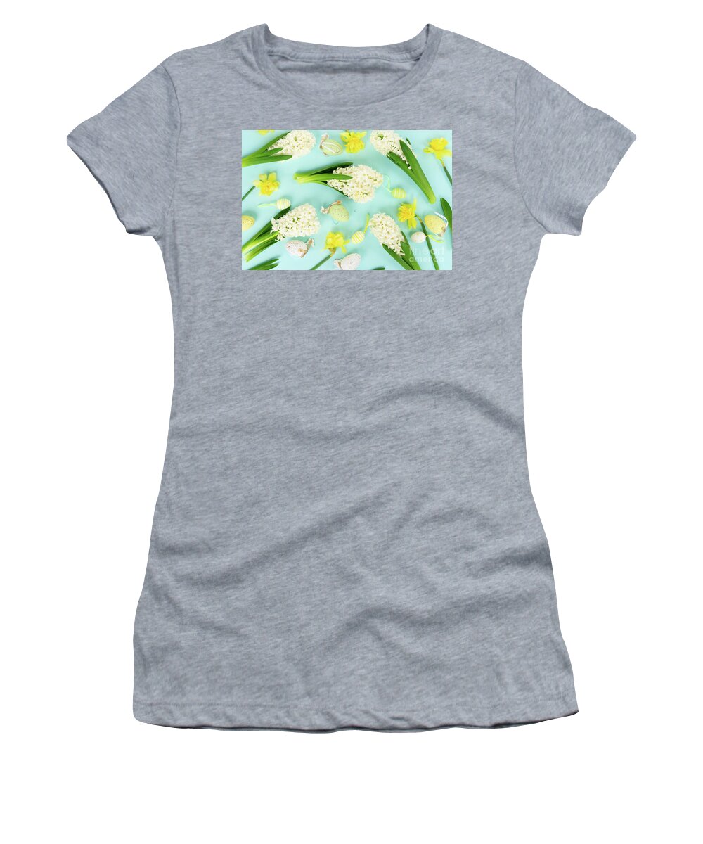 Easter Women's T-Shirt featuring the photograph Easter on Blue by Anastasy Yarmolovich