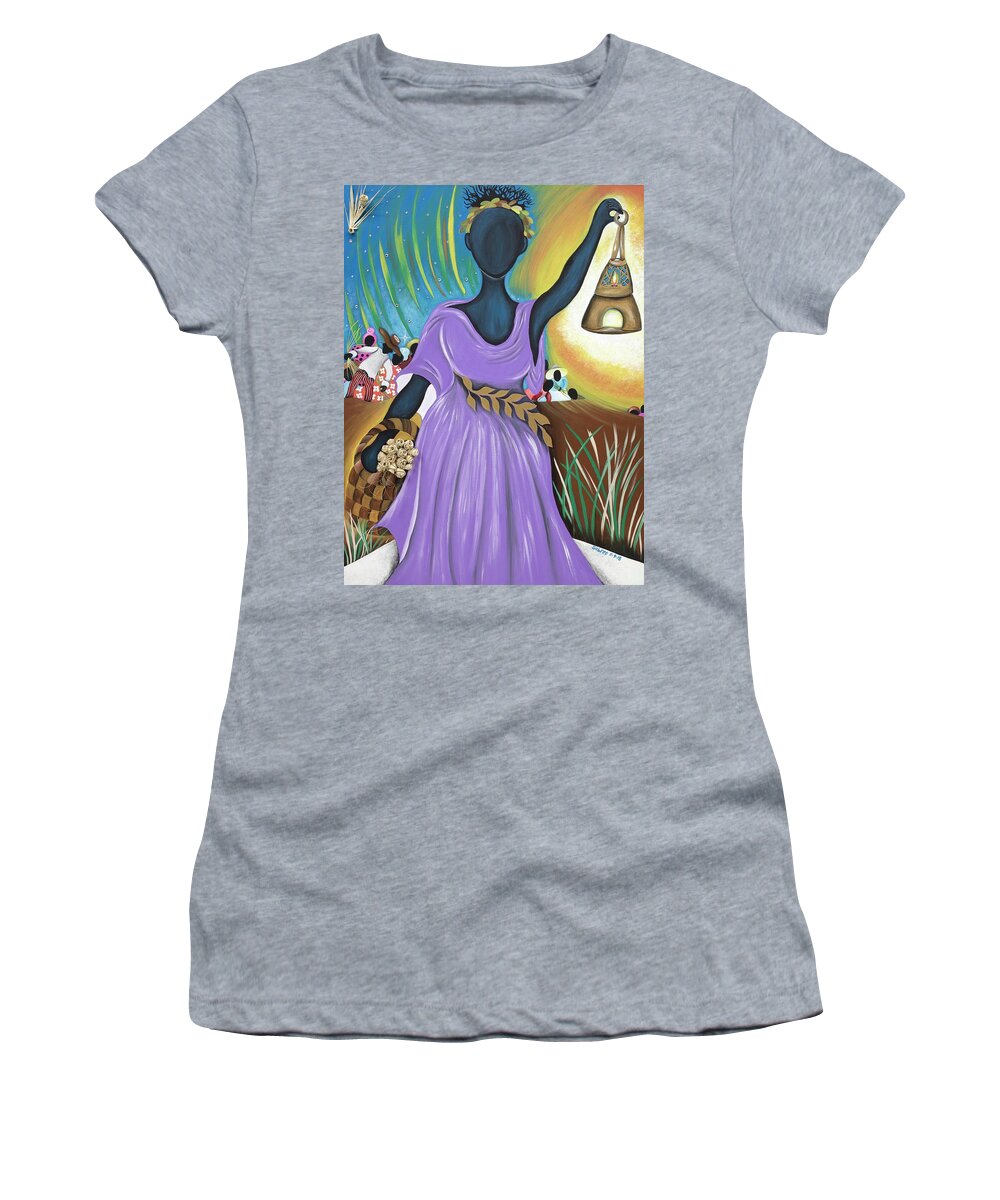Sabree Women's T-Shirt featuring the painting Embracing Liberty by Patricia Sabreee