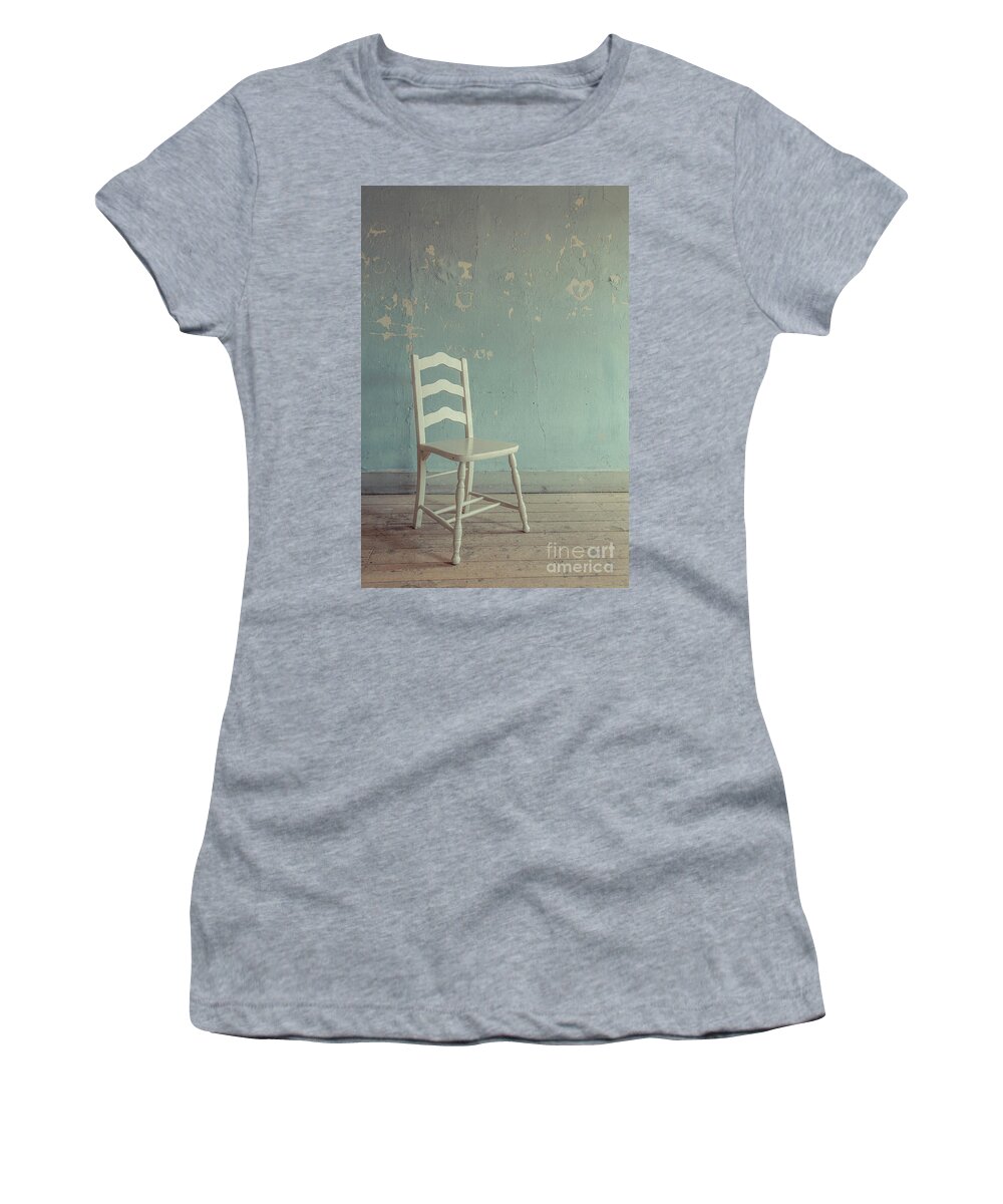 Chair Women's T-Shirt featuring the photograph Empty Chair in an Abandoned House by Edward Fielding