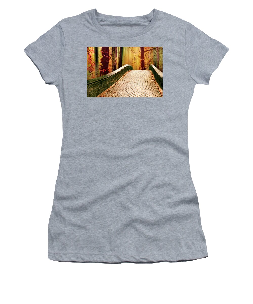 Bridge Women's T-Shirt featuring the photograph Enchanted Autumn by Jessica Jenney