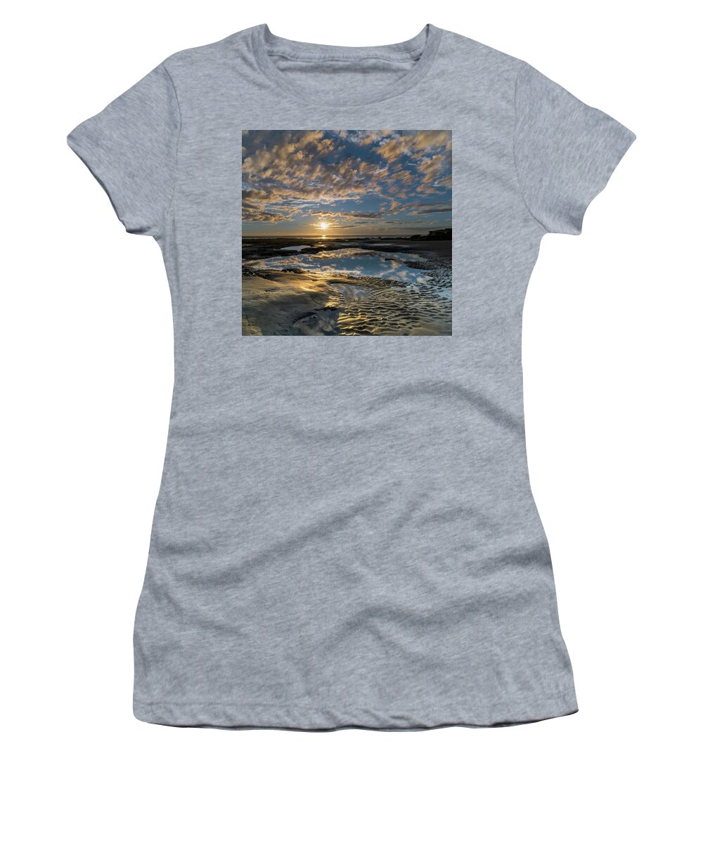 Ocean Women's T-Shirt featuring the photograph Encinitas Sunset Square Format by Larry Marshall