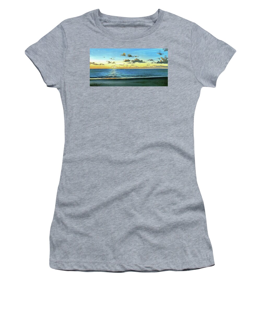 Evening Light Framed Women's T-Shirt featuring the painting Evening Light by Mike Brown