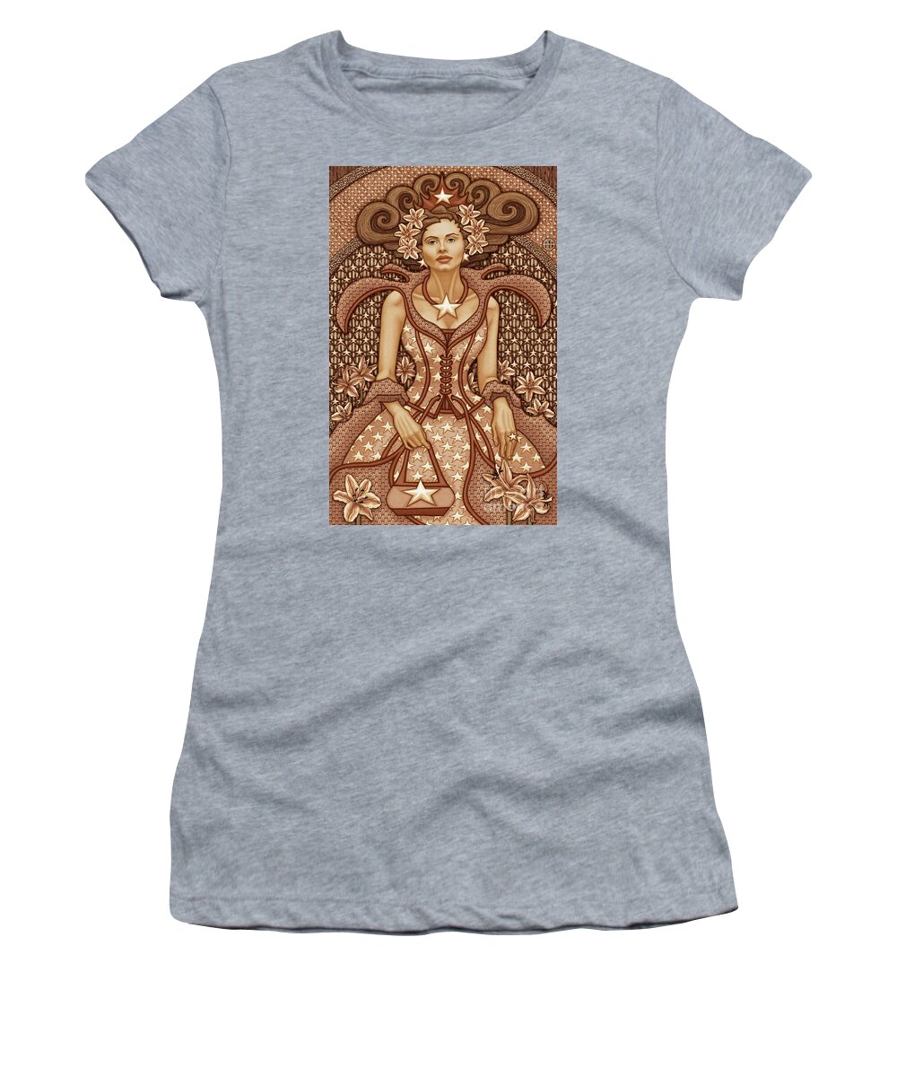 Portrait Women's T-Shirt featuring the mixed media Exalted Beauty Estella 2019 by Amy E Fraser