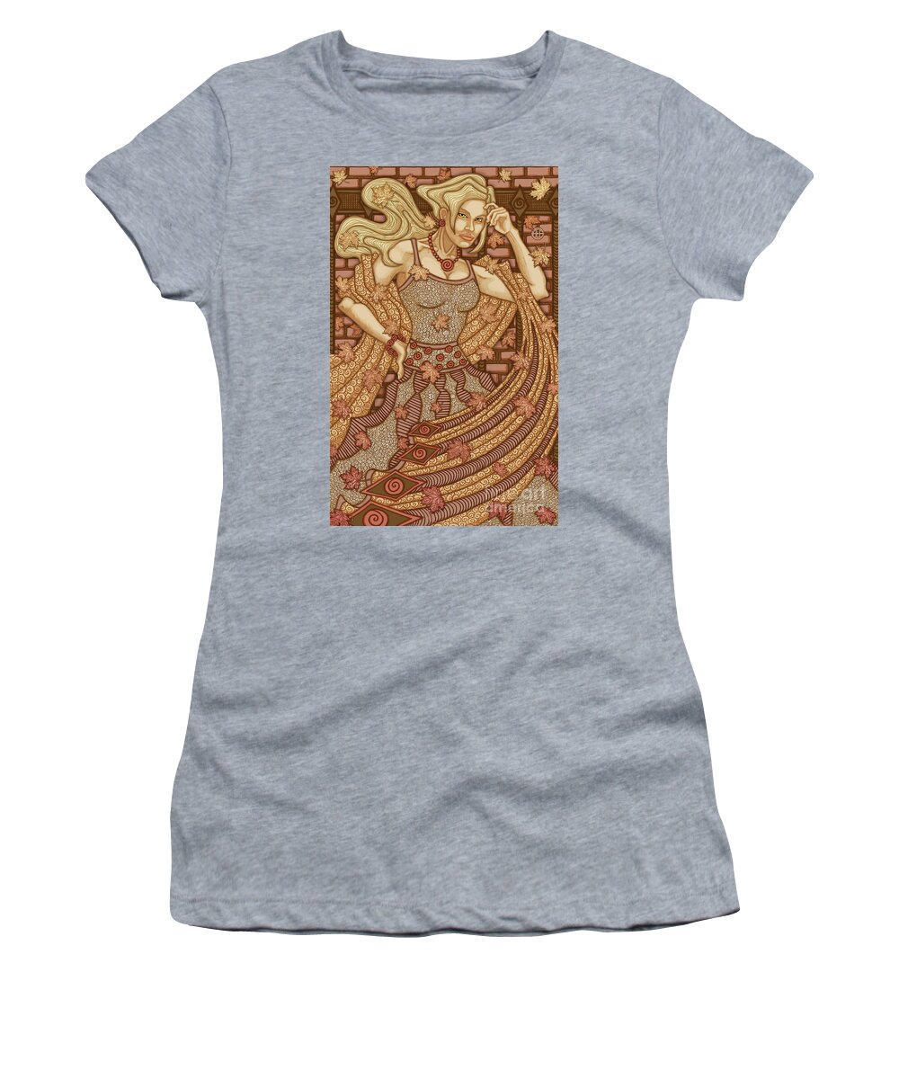 Portrait Women's T-Shirt featuring the mixed media Exalted Beauty Marcella 2019 by Amy E Fraser