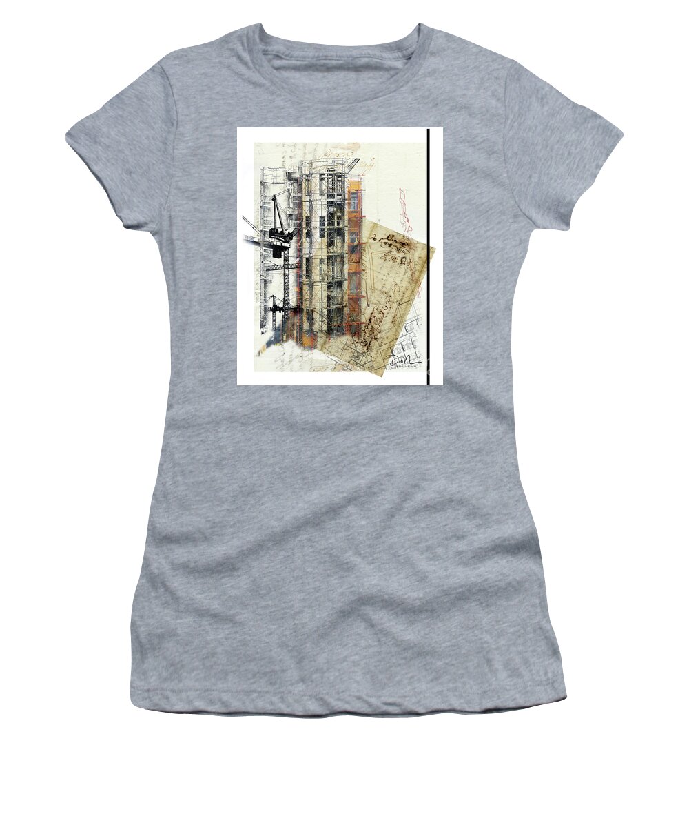 Apartments Women's T-Shirt featuring the digital art Fall River by Deb Nakano