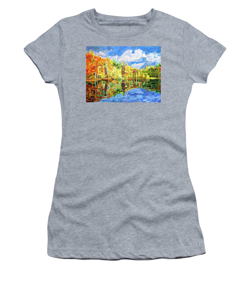 Abstract Women's T-Shirt featuring the painting Falling by Mandy Budan