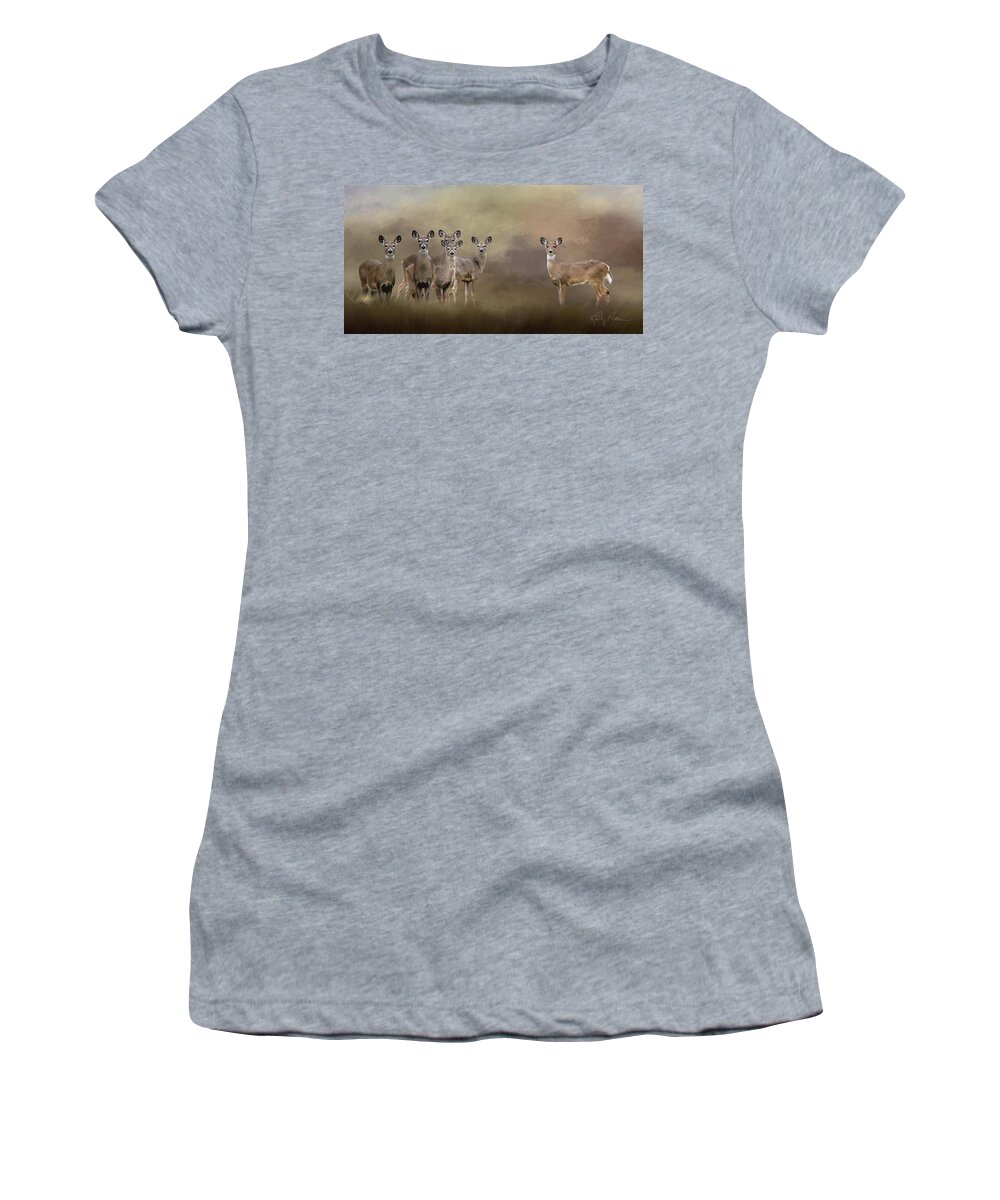 Deer Women's T-Shirt featuring the photograph Family Portrait by Randall Allen