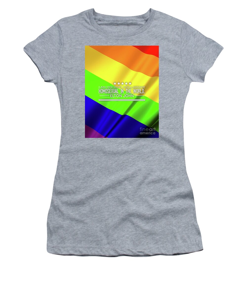 Elton Women's T-Shirt featuring the digital art Famous Homosexual by Esoterica Art Agency