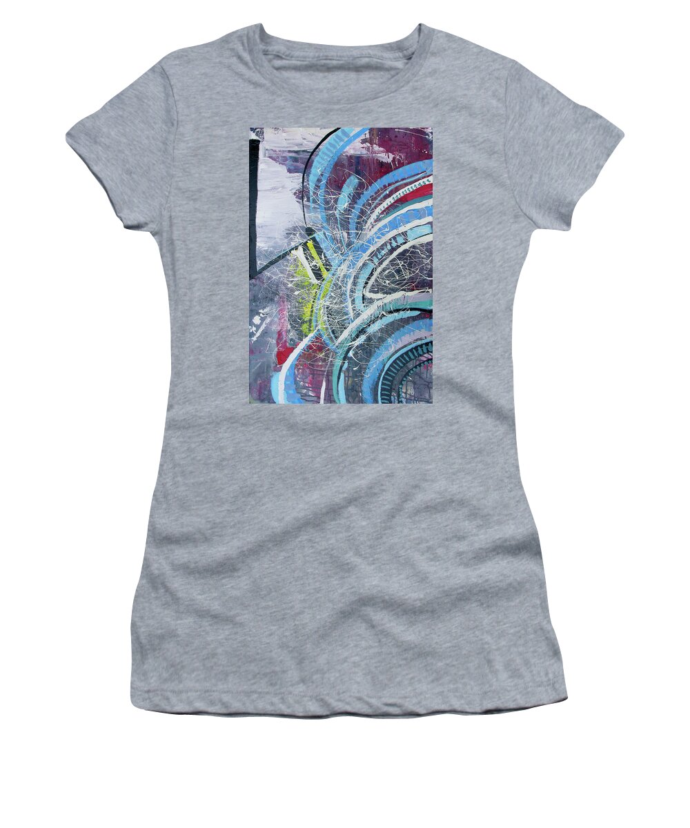  Women's T-Shirt featuring the painting Feathers of The Curve by John Gholson