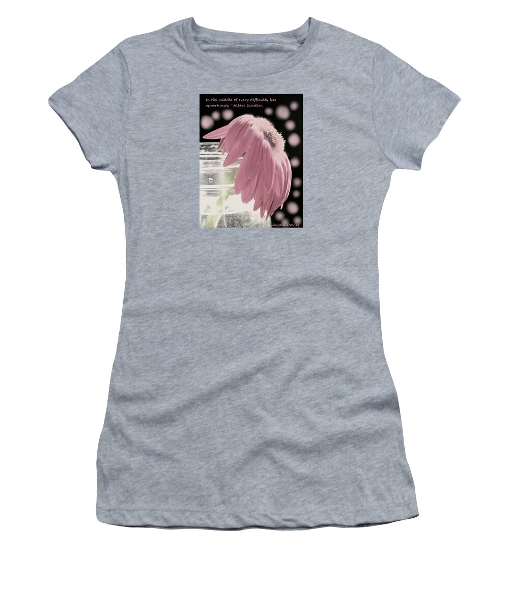 Pink Women's T-Shirt featuring the photograph Feeling Forlorn by Angela Davies