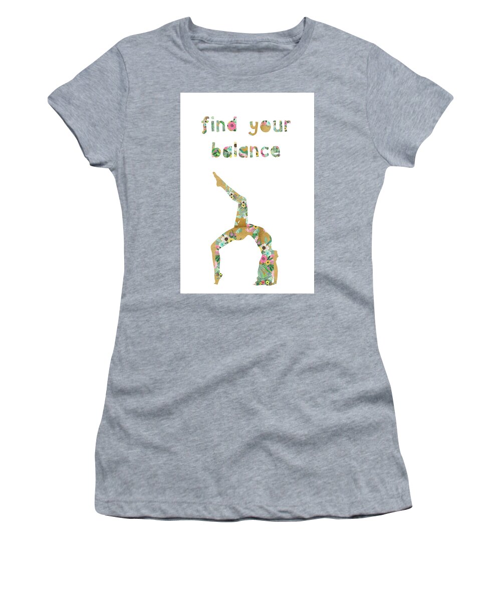 Find Your Balance Women's T-Shirt featuring the mixed media Find Your Balance by Claudia Schoen