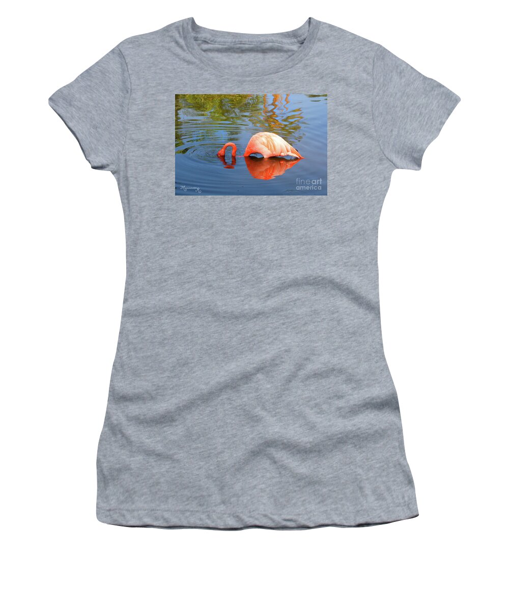 Nature Women's T-Shirt featuring the photograph Flamingo Curves by Mariarosa Rockefeller