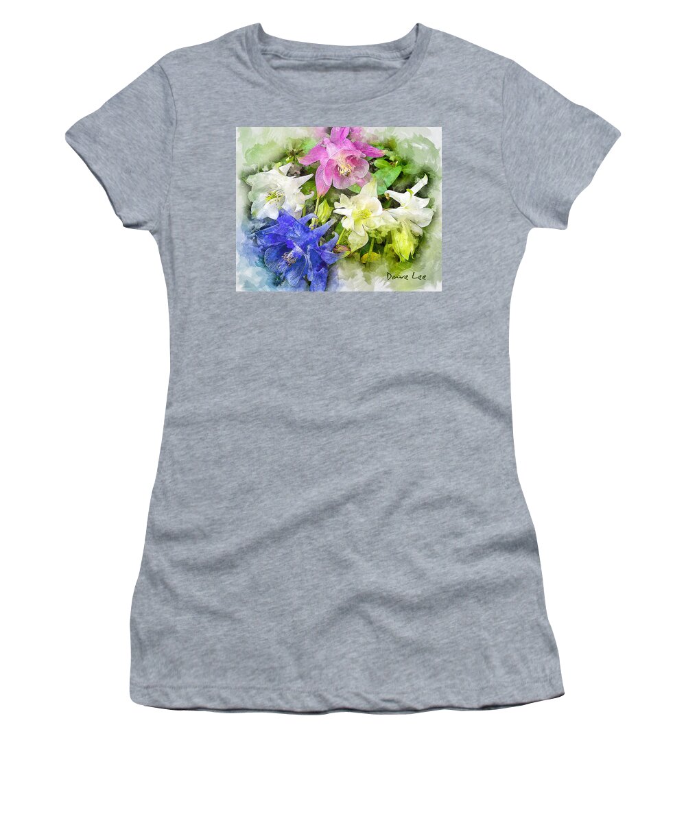 Flowers Women's T-Shirt featuring the digital art Floral Concert of Color by Dave Lee