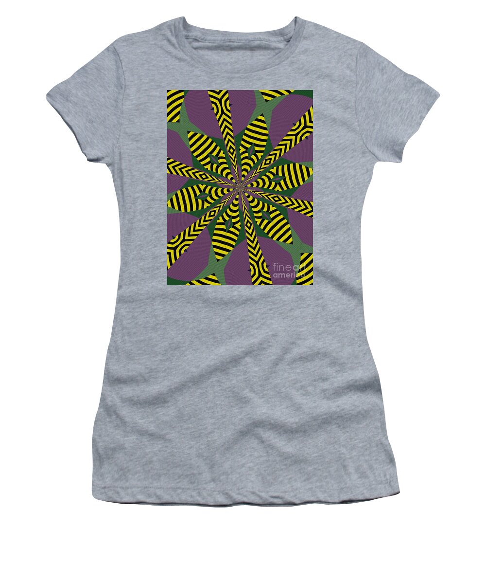 Purple Women's T-Shirt featuring the mixed media Flowers number eight by Alex Caminker