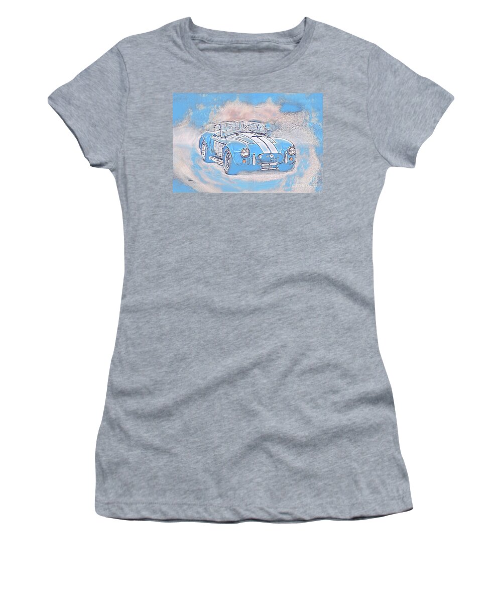 Cars Women's T-Shirt featuring the mixed media Ford Cobra Artistry by DB Hayes