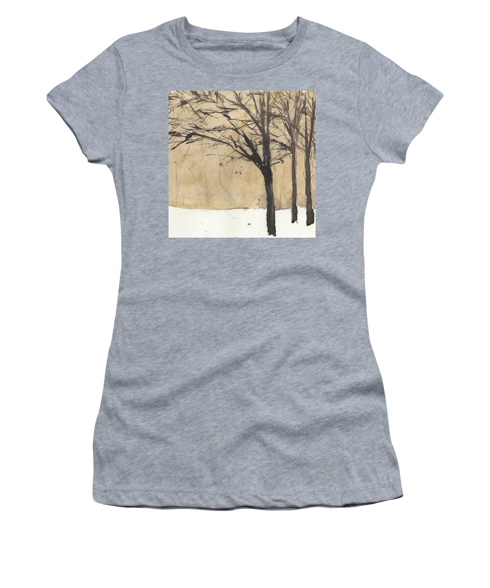 Landscapes Women's T-Shirt featuring the painting Forest Sketch II by Samuel Dixon