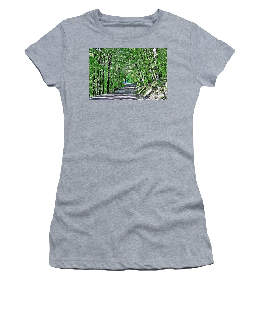 Trees Women's T-Shirt featuring the photograph Forested Road by Merle Grenz