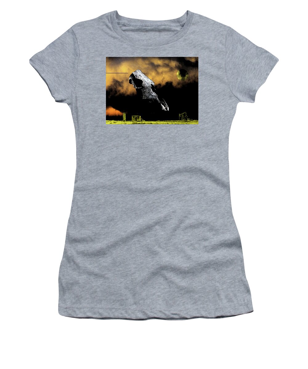 Pumpjack Women's T-Shirt featuring the digital art Fossilized Dream by Jonathan Thompson