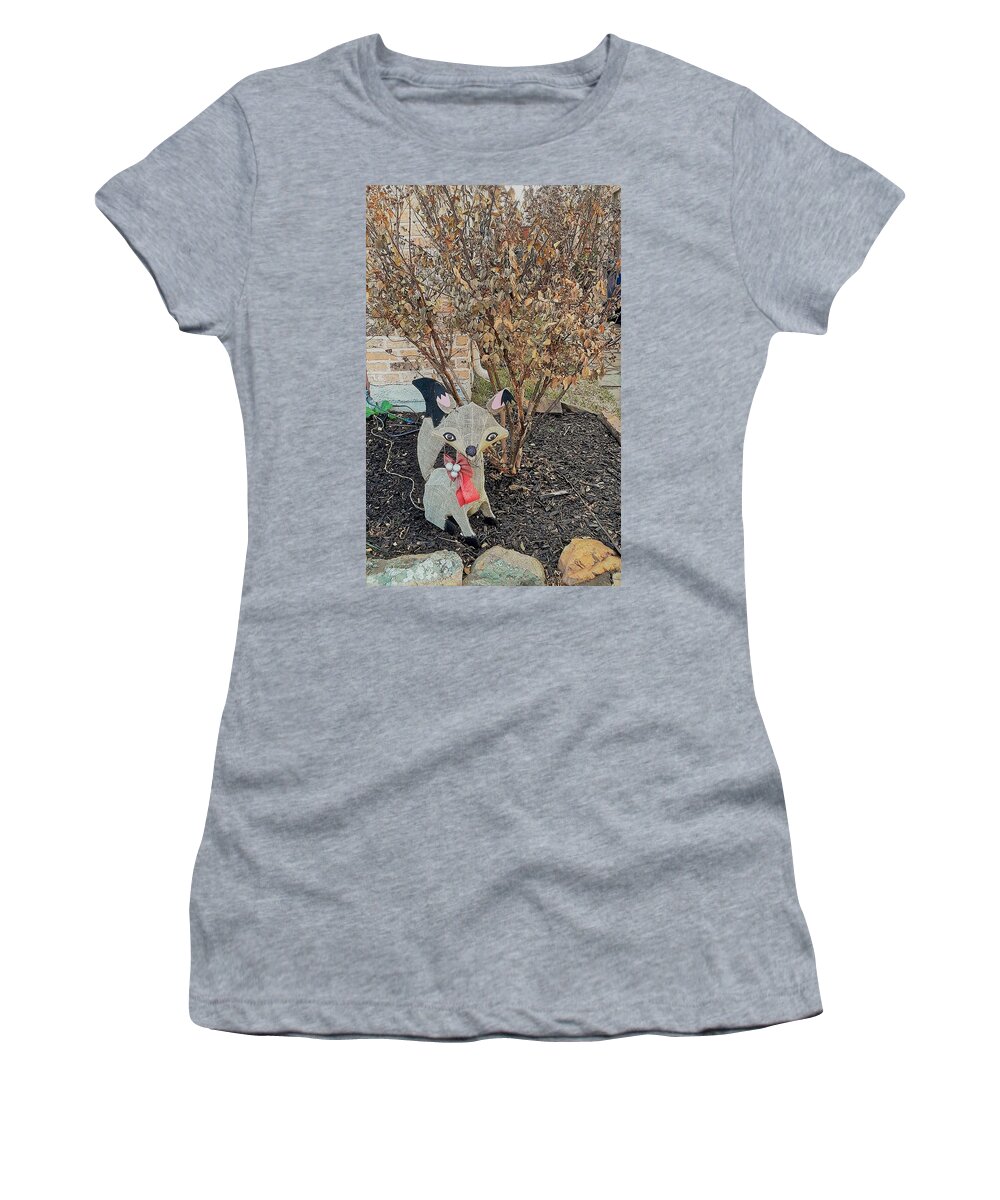 Fox Women's T-Shirt featuring the photograph Foxy Christmas by C Winslow Shafer