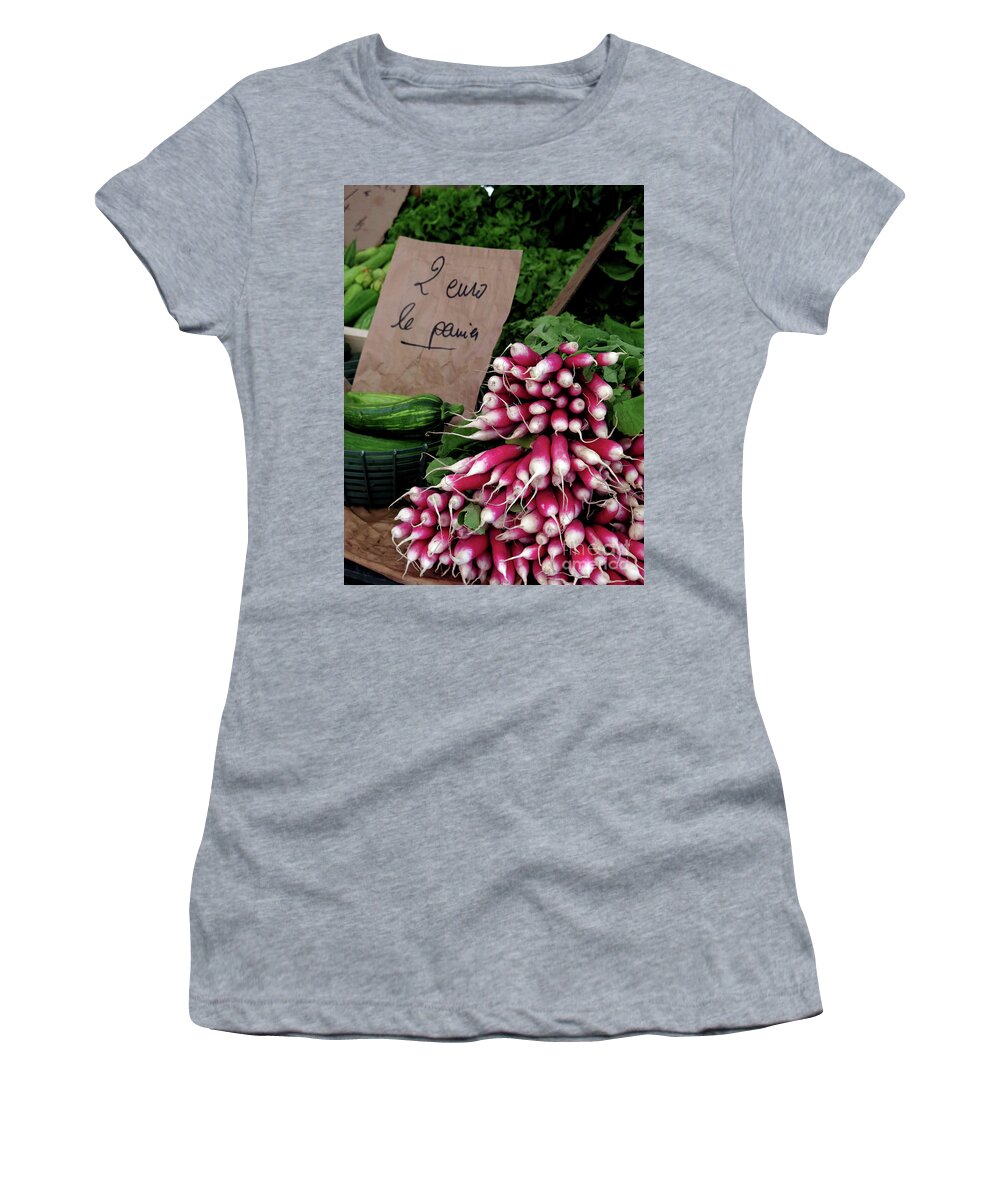 Radishes Women's T-Shirt featuring the photograph French Farmer's Market by Terri Brewster