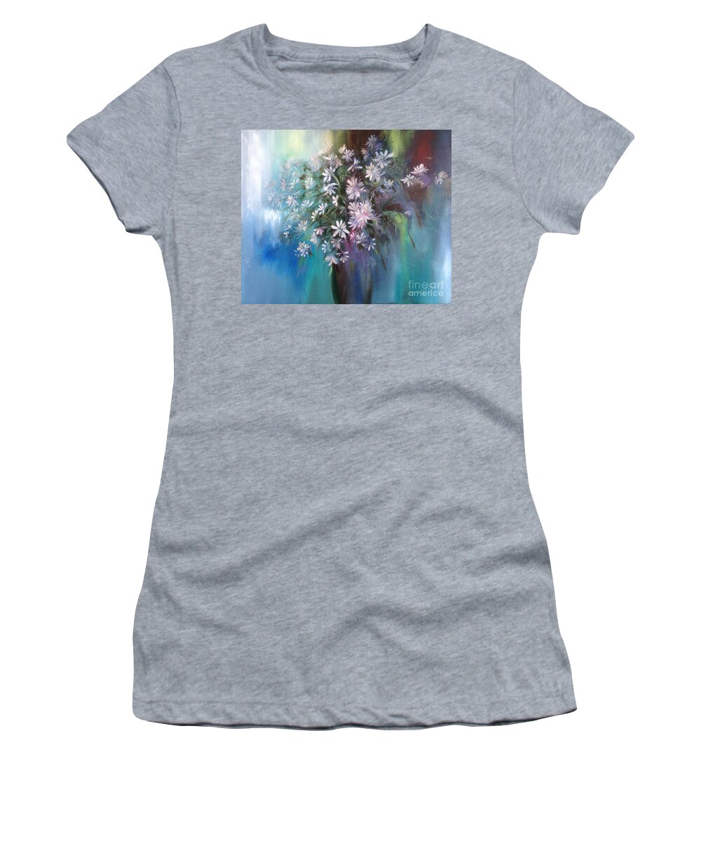 Daisies Women's T-Shirt featuring the painting Fresh from an English Garden by Lizzy Forrester