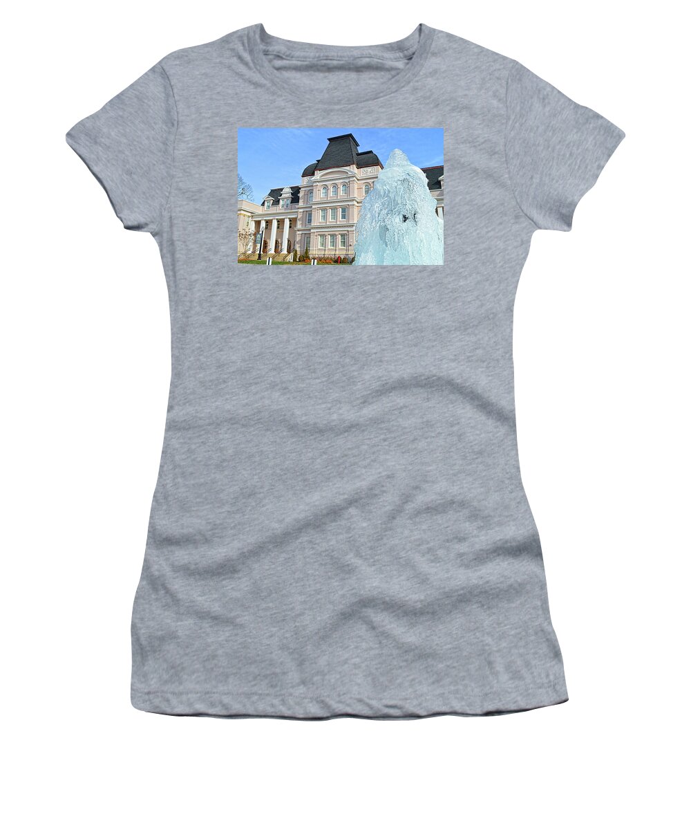 Fountain Women's T-Shirt featuring the photograph Frozen Fountain 1 by Jason Bohannon