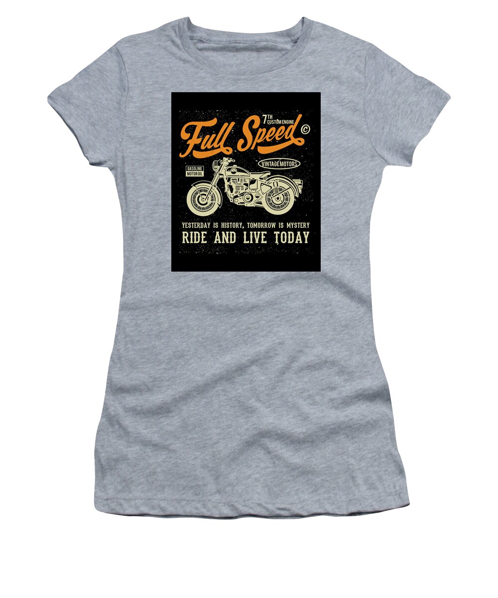 Motorcycle Women's T-Shirt featuring the digital art Full Speed by Long Shot