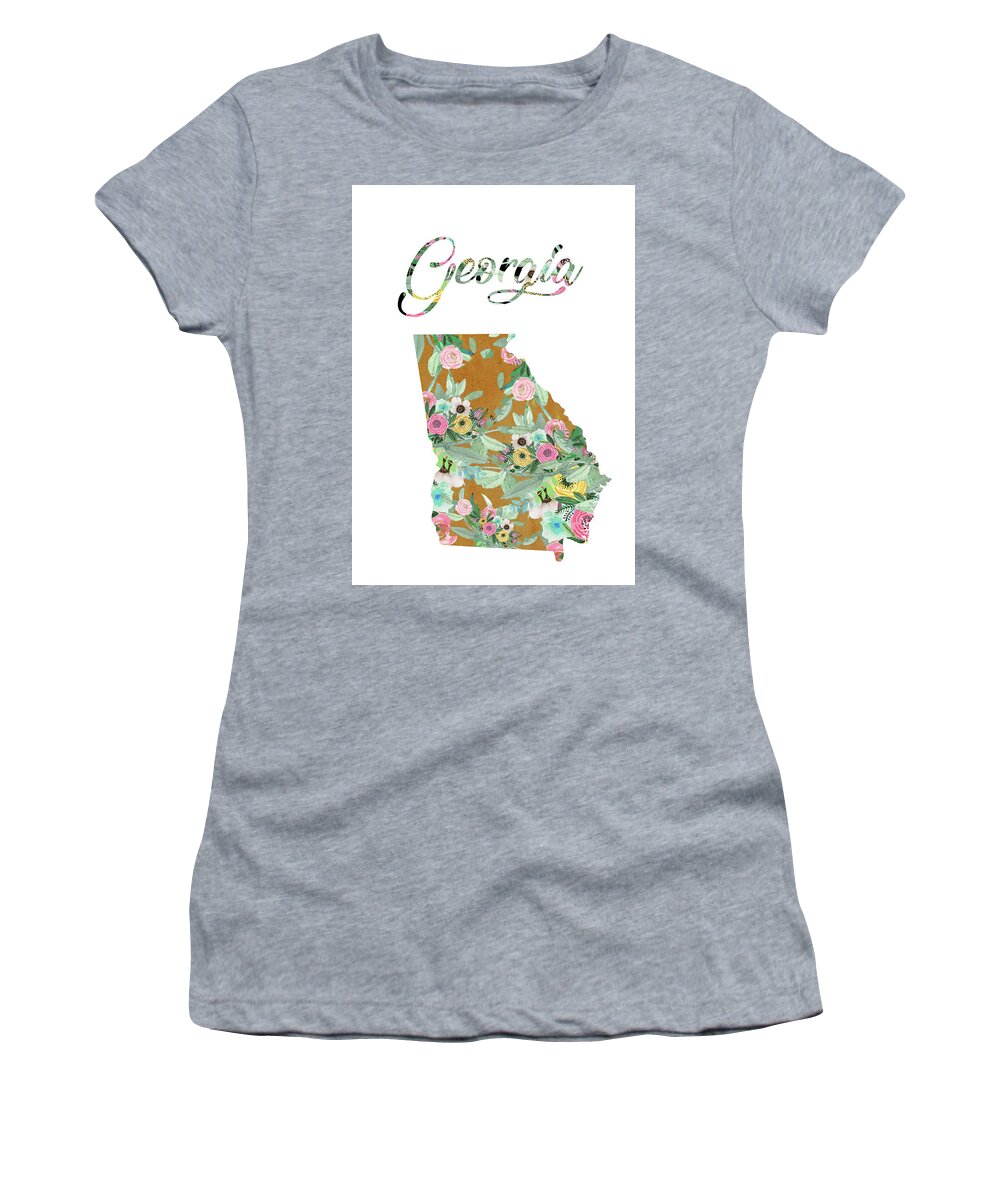 Georgia Women's T-Shirt featuring the mixed media Georgia by Claudia Schoen