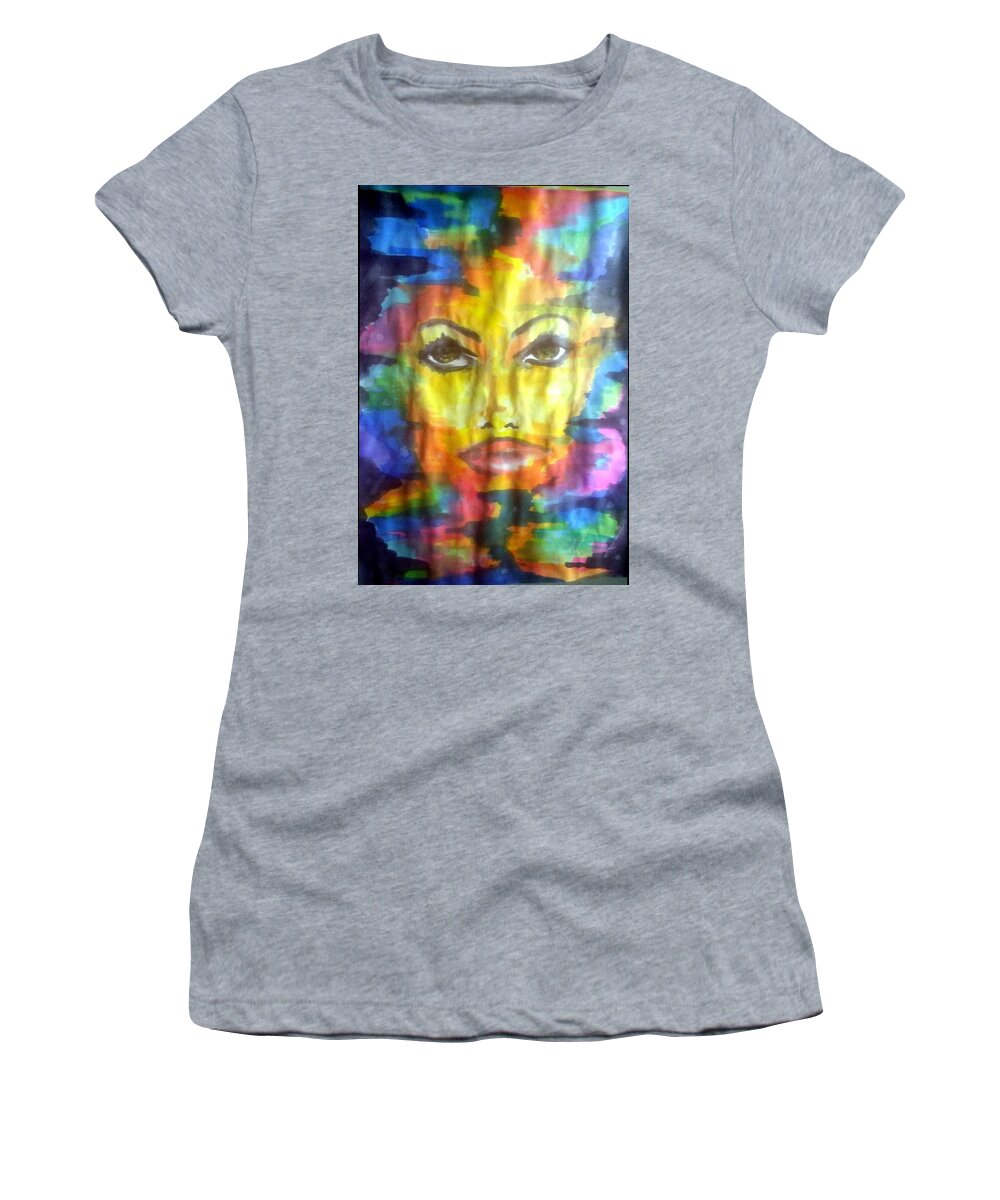 Prison Art Women's T-Shirt featuring the drawing Gloria by Kiki Sparkles
