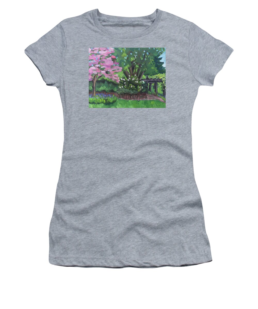 Oregon Women's T-Shirt featuring the painting Glorious Dogwood by Tara D Kemp