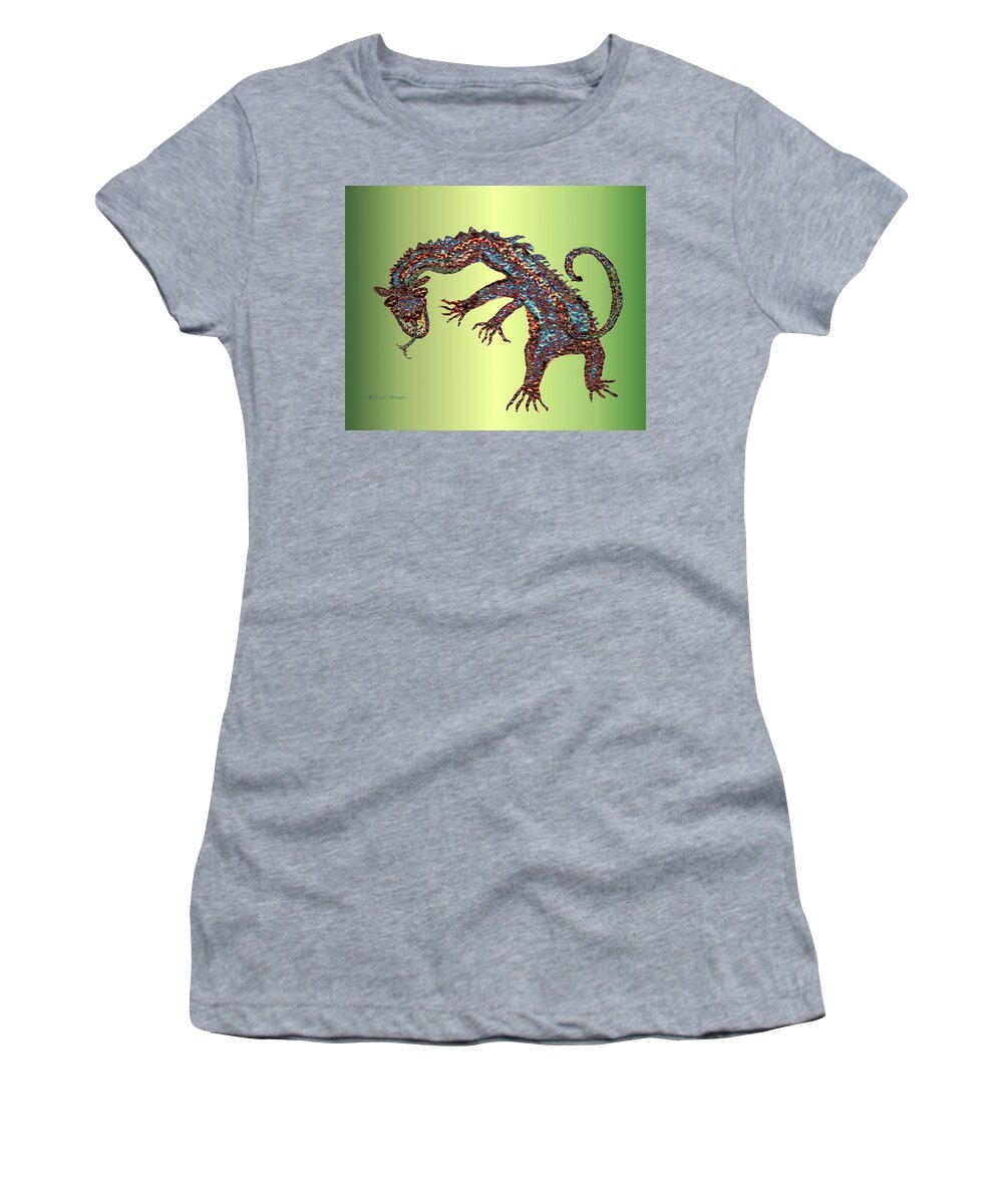 Dragon Women's T-Shirt featuring the digital art Gnarled Beast Dragon 2 by Kae Cheatham