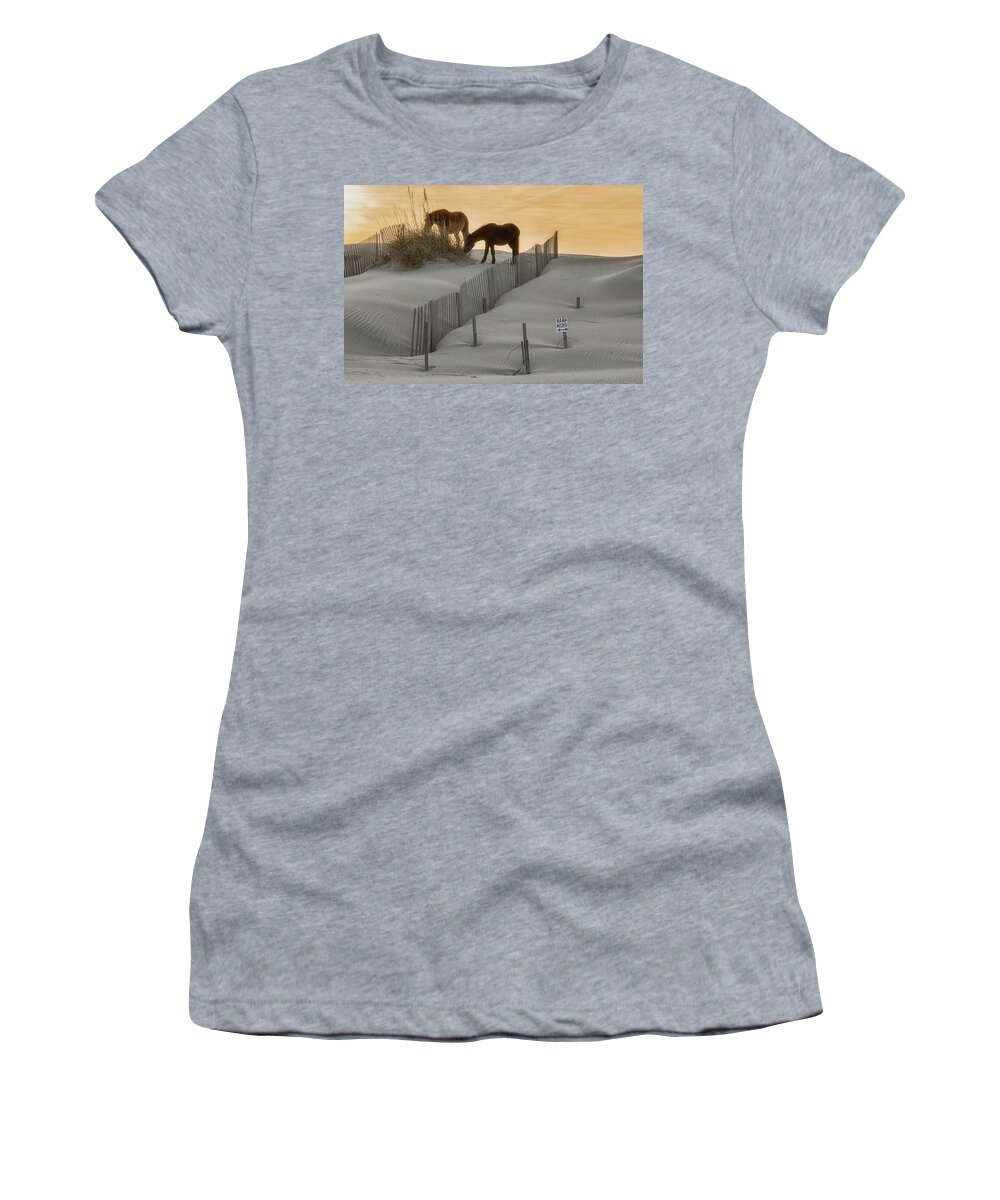 Corolla Horses Women's T-Shirt featuring the photograph Golden Horses by Russell Pugh