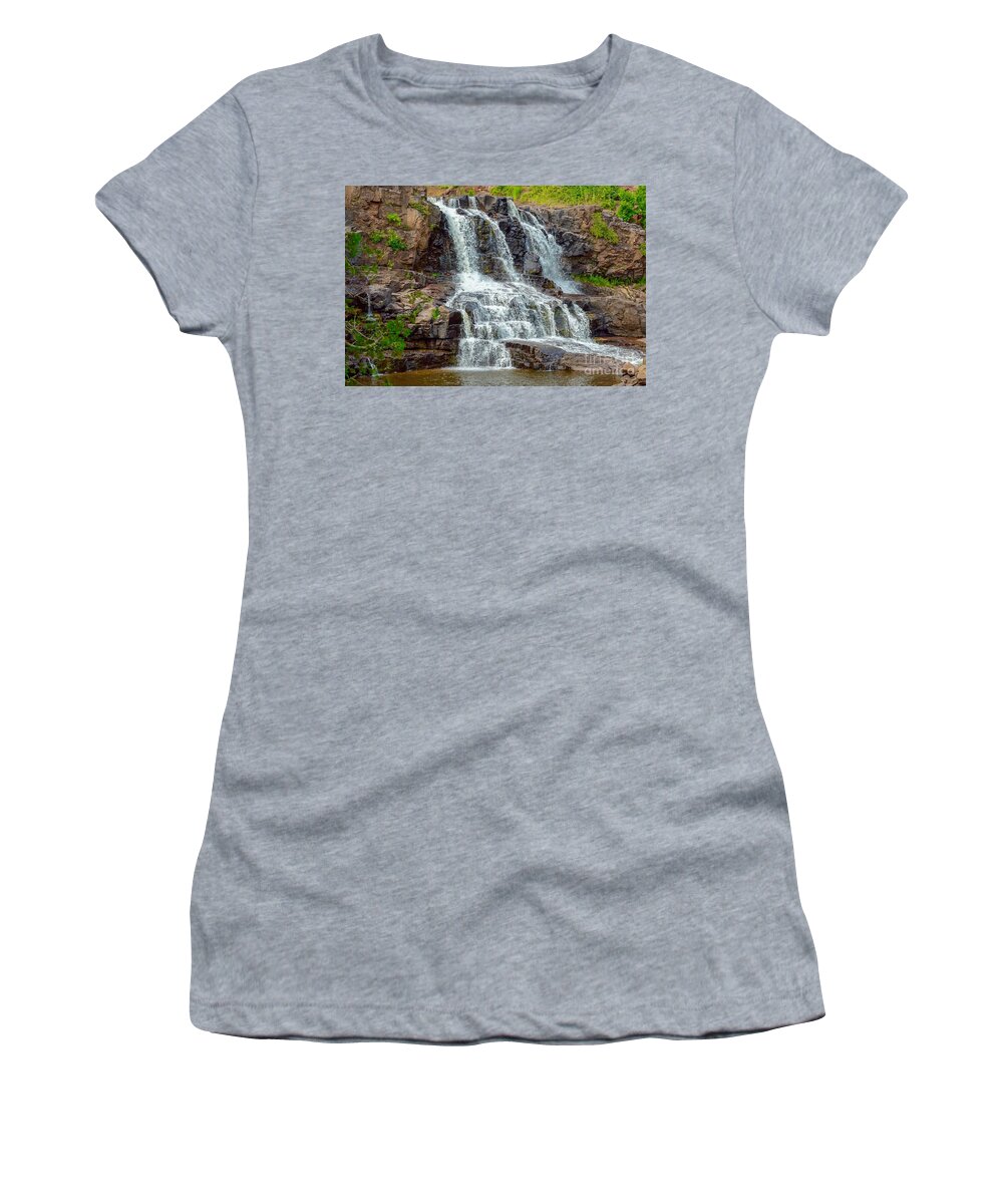 Waterfalls Women's T-Shirt featuring the photograph Gooseberry Falls by Susan Rydberg