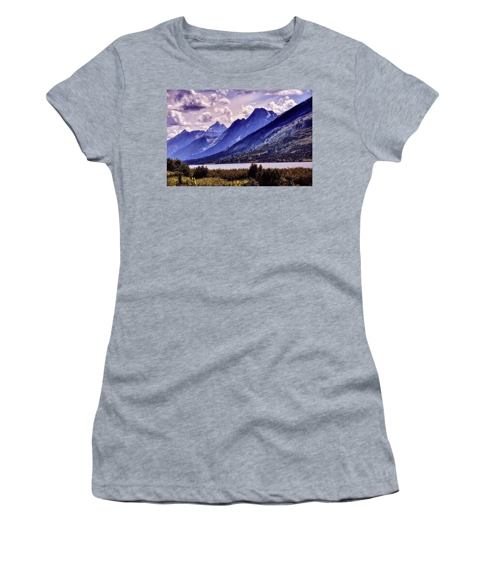 Grand Women's T-Shirt featuring the photograph Grand Tetons and Lake by Chance Kafka