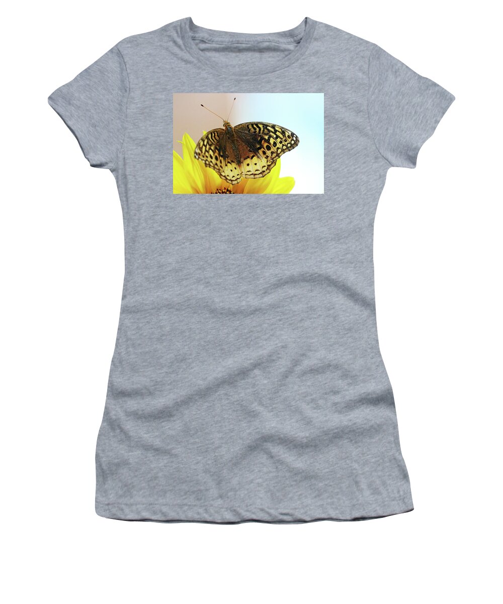 Butterfly Women's T-Shirt featuring the photograph Great Spangled Fritillary Butterfly by Debbie Oppermann