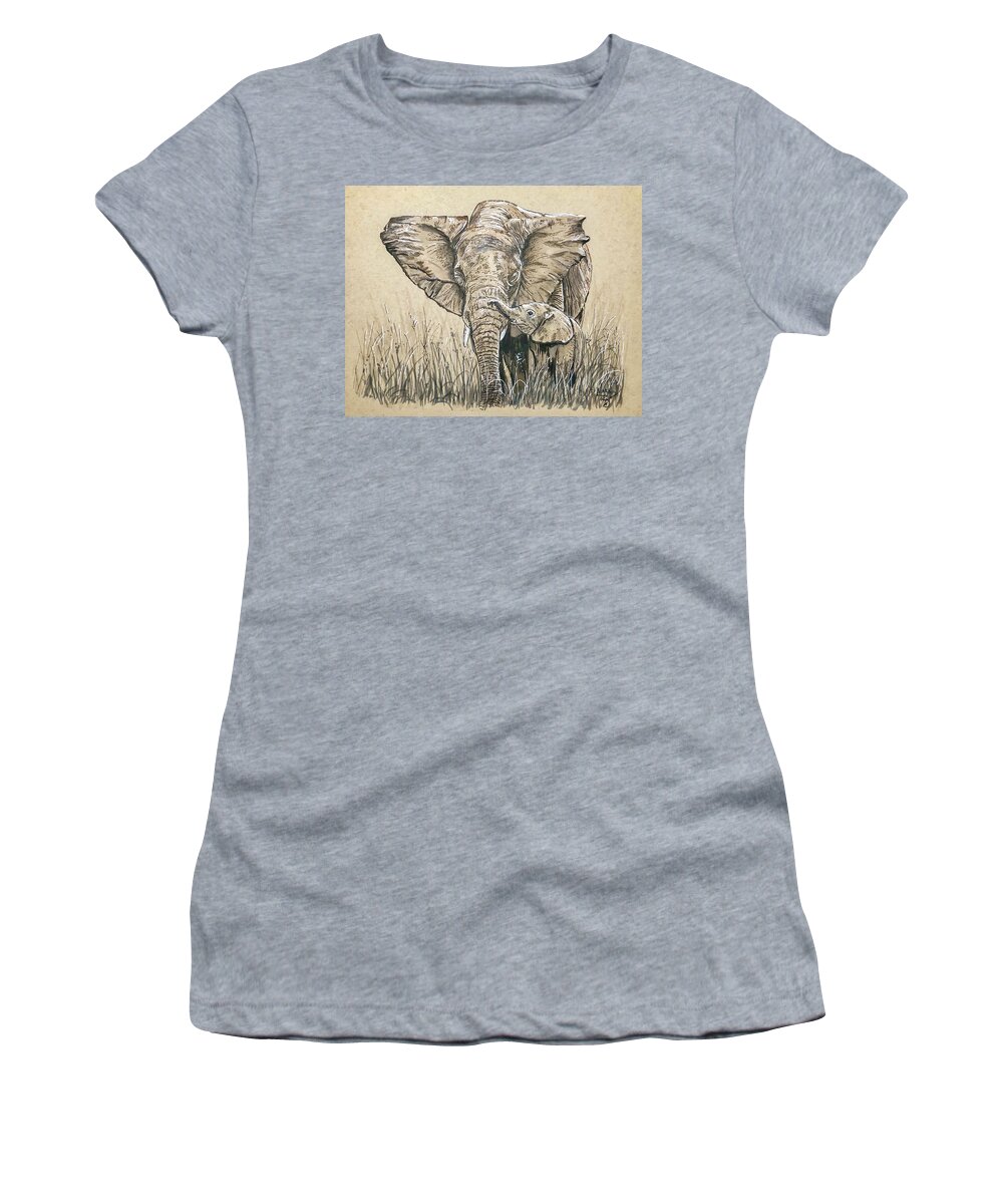 Elephant Women's T-Shirt featuring the painting Guidance by Mark Ray