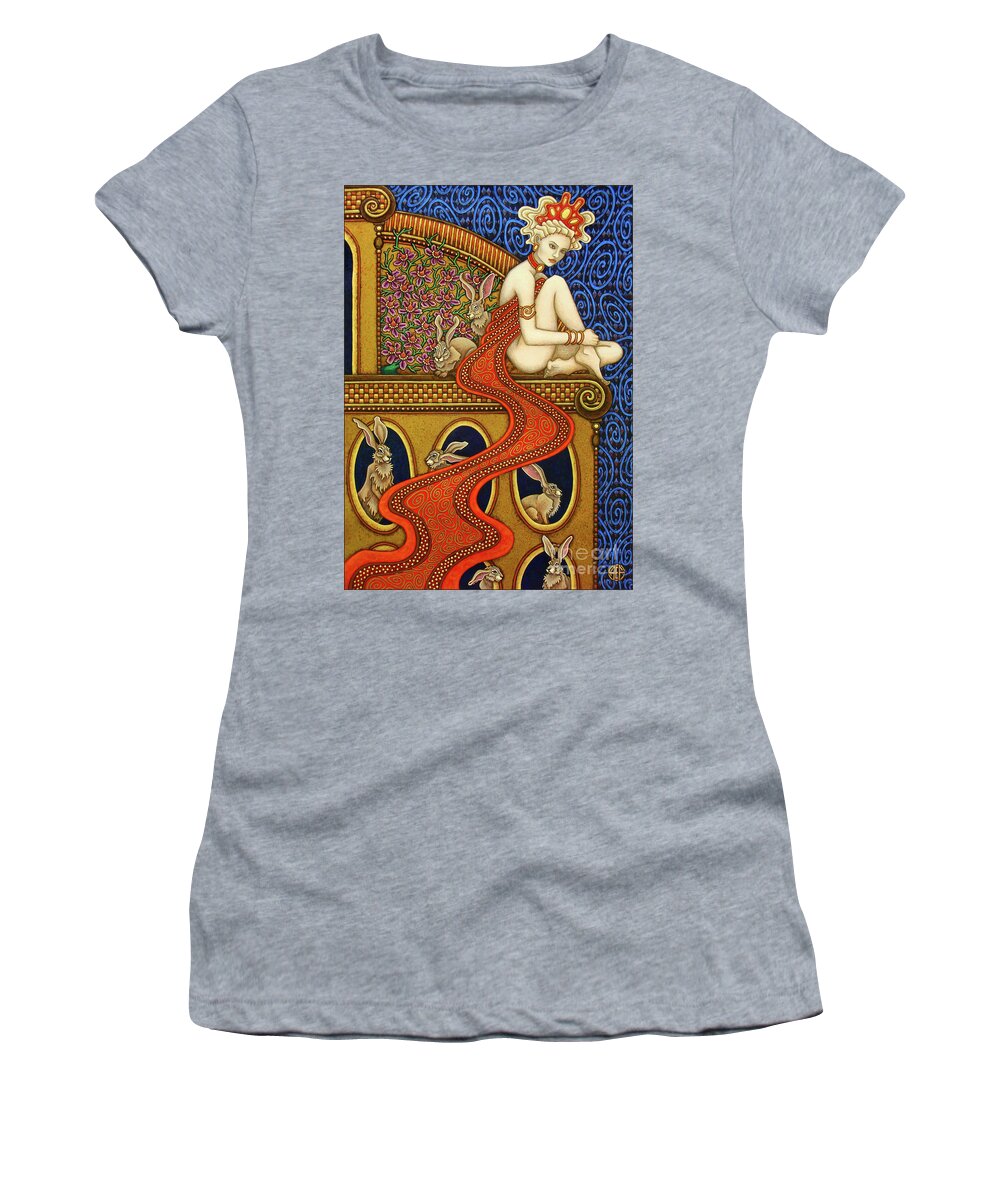 Hare Women's T-Shirt featuring the painting Hare Majesty's Hutch by Amy E Fraser