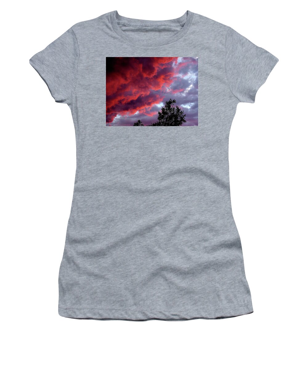 Clouds Women's T-Shirt featuring the photograph Heaven Erupting by Linda Stern